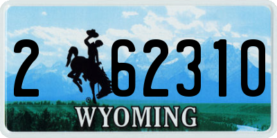 WY license plate 262310