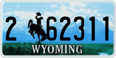 WY license plate 262311