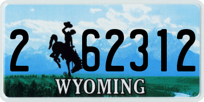 WY license plate 262312