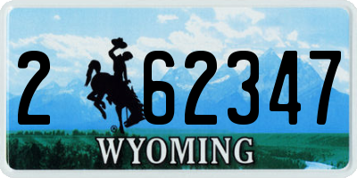 WY license plate 262347