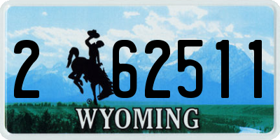 WY license plate 262511