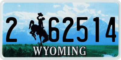 WY license plate 262514