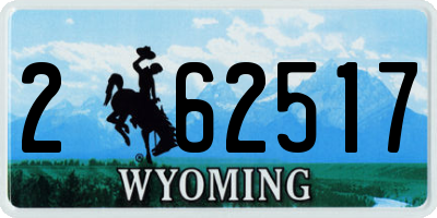 WY license plate 262517