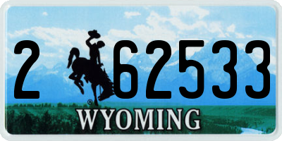 WY license plate 262533