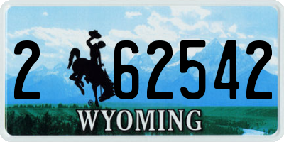 WY license plate 262542