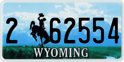 WY license plate 262554