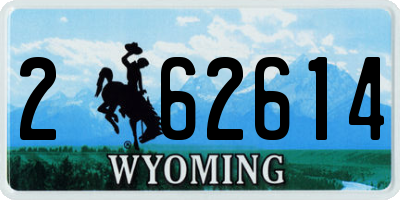 WY license plate 262614