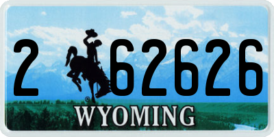 WY license plate 262626