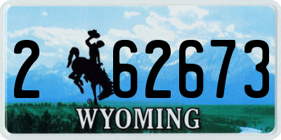 WY license plate 262673