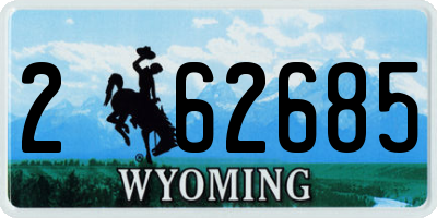 WY license plate 262685