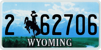 WY license plate 262706