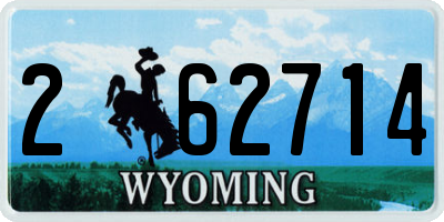 WY license plate 262714