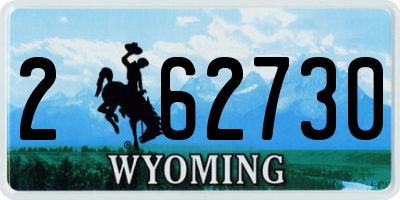 WY license plate 262730