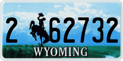 WY license plate 262732