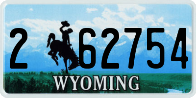 WY license plate 262754