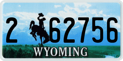 WY license plate 262756