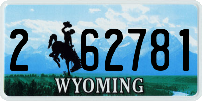 WY license plate 262781