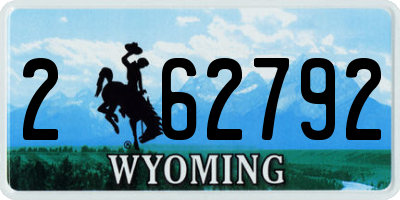 WY license plate 262792