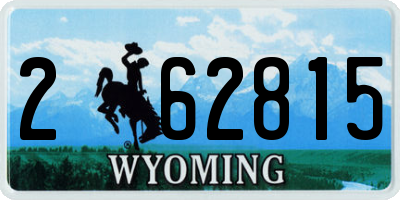 WY license plate 262815