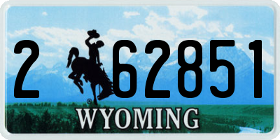 WY license plate 262851