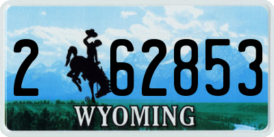 WY license plate 262853