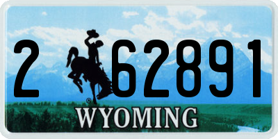 WY license plate 262891