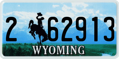 WY license plate 262913