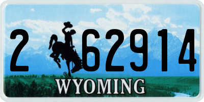 WY license plate 262914