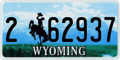 WY license plate 262937