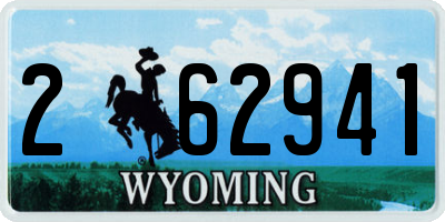WY license plate 262941