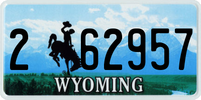 WY license plate 262957