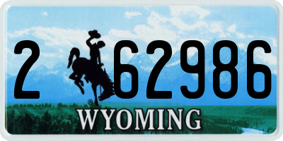 WY license plate 262986