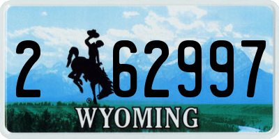 WY license plate 262997