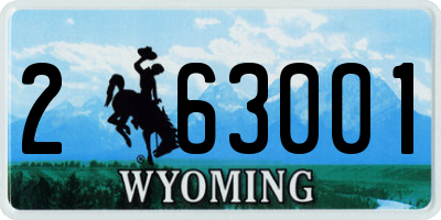 WY license plate 263001