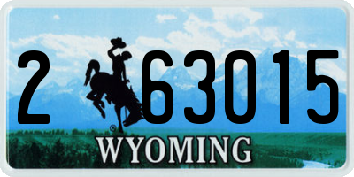 WY license plate 263015