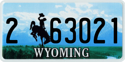 WY license plate 263021