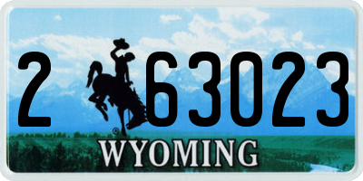 WY license plate 263023