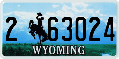 WY license plate 263024