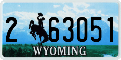 WY license plate 263051