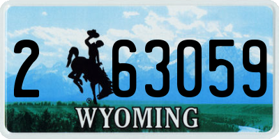 WY license plate 263059