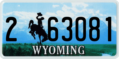 WY license plate 263081