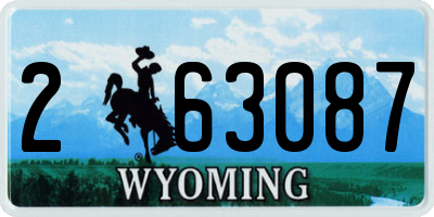 WY license plate 263087