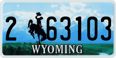 WY license plate 263103