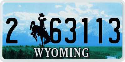WY license plate 263113