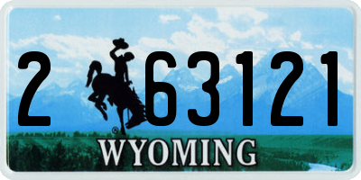 WY license plate 263121