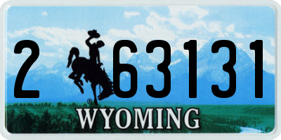 WY license plate 263131