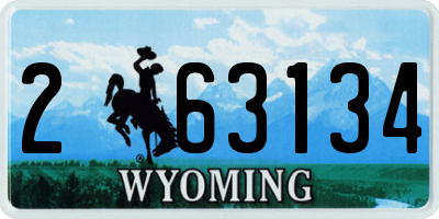 WY license plate 263134