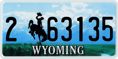 WY license plate 263135