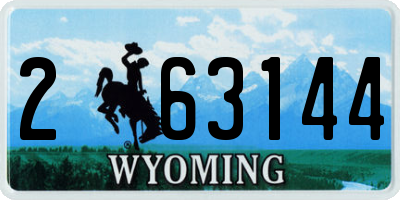 WY license plate 263144