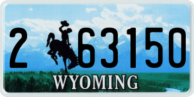 WY license plate 263150